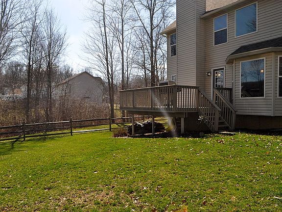 Deck in backyard.