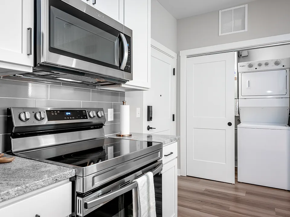 Each apartment includes Washer/Dryers and stainless steel appliances.