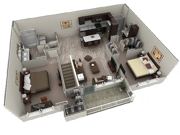 Floor plan 2 BR Grand Overlook