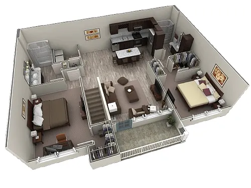 Floor plan 2 BR Grand Overlook
