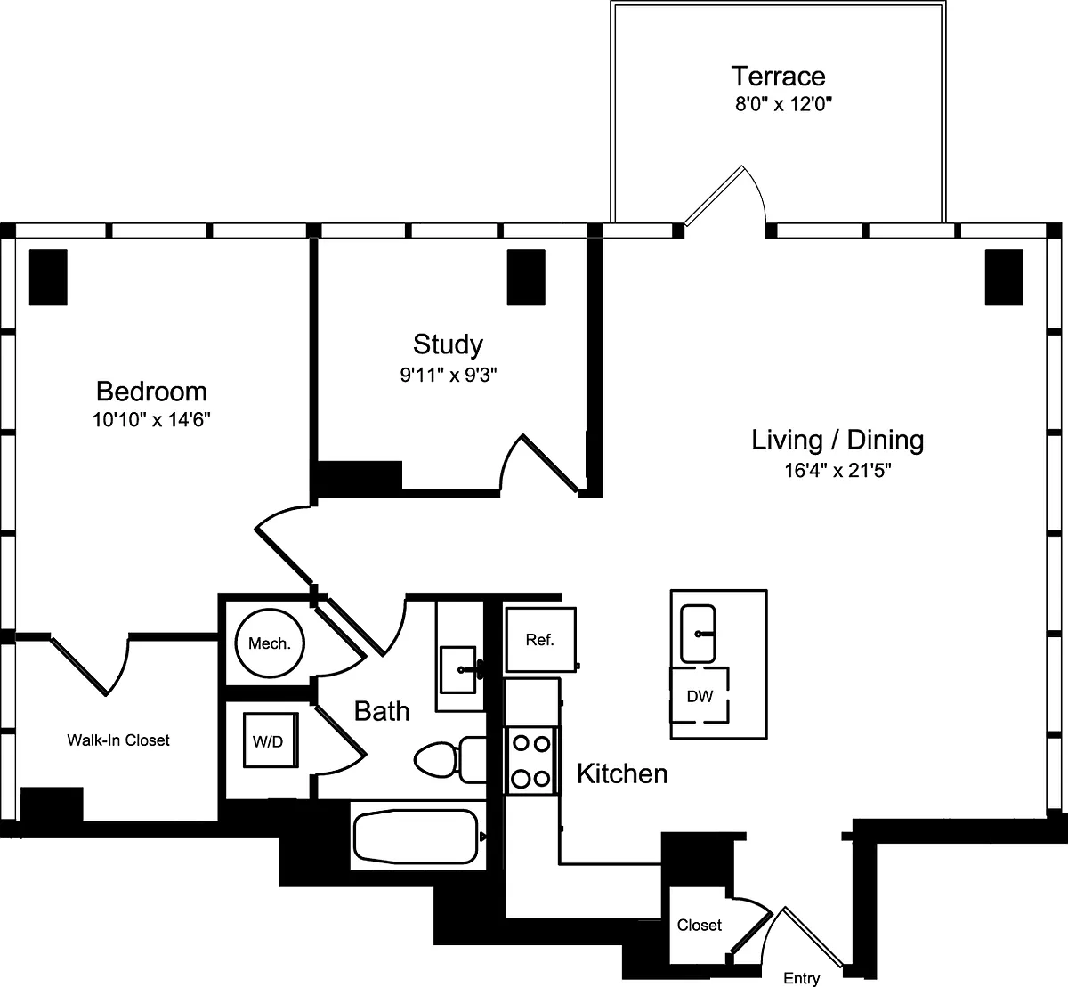 Floor plan D1C- Terrace