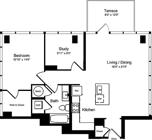 Floor plan D1C- Terrace
