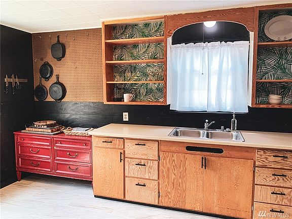 Fun and functional kitchen with open shelving