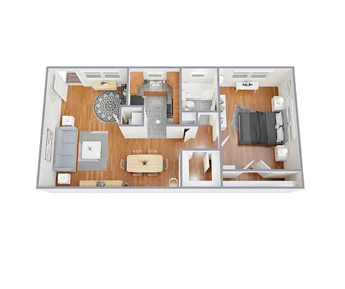 Floor plan 1 Bedroom 1 Bath