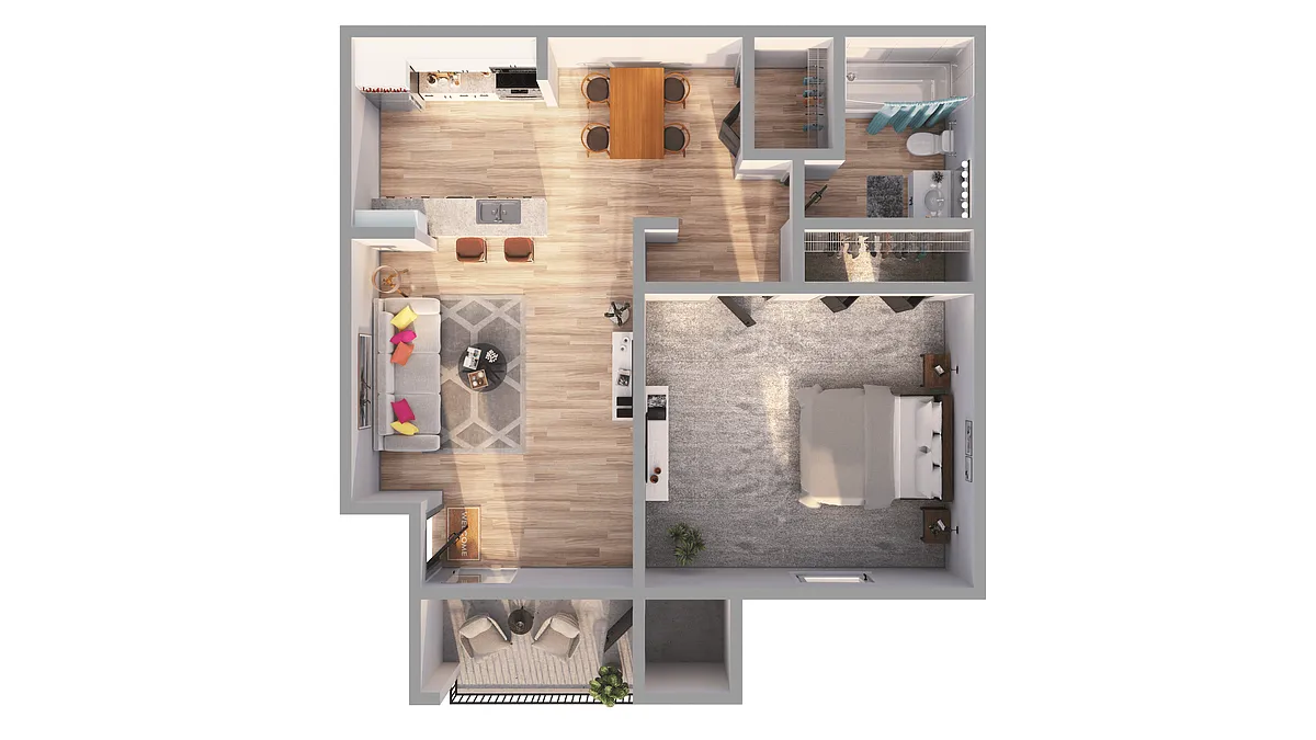 Floor plan 1 Bed 1 Bath