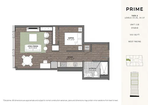 Floor plan Prime Studio Stack 11