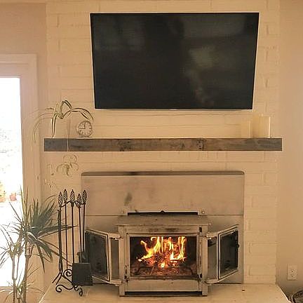 Wood burning fireplace