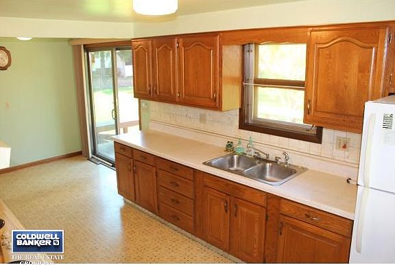 Kitchen with views of bkyd