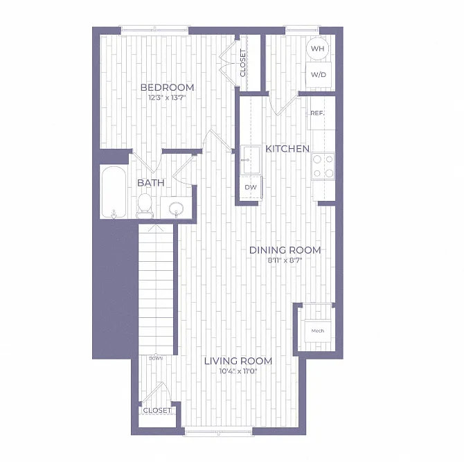Floor plan TA2 | 1 Bed | 1 Bath