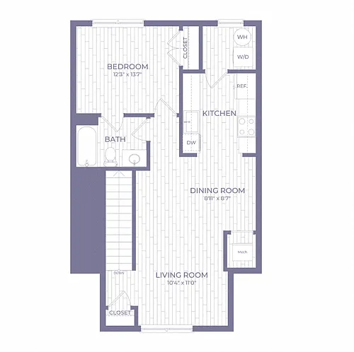 Floor plan TA2 | 1 Bed | 1 Bath