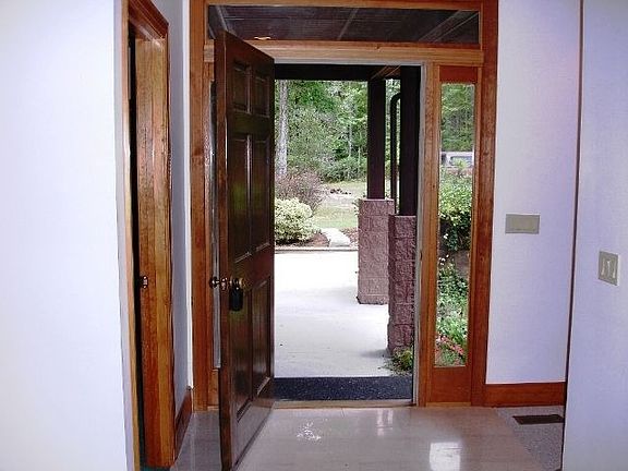 Entryway with marble floors