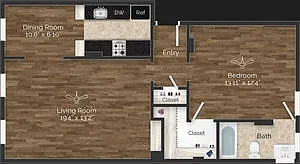 Floor plan 1 Bed