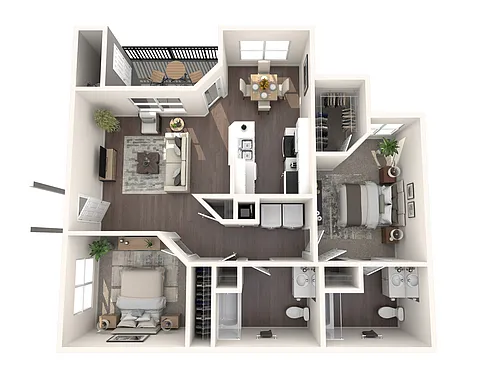 Floor plan 2 Bedroom 2 Bathroom