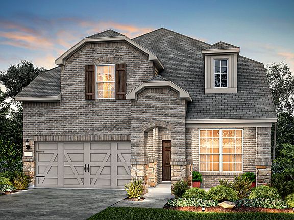 The Riverdale, a two-story home with 2-car garage, shown as Home Exterior B