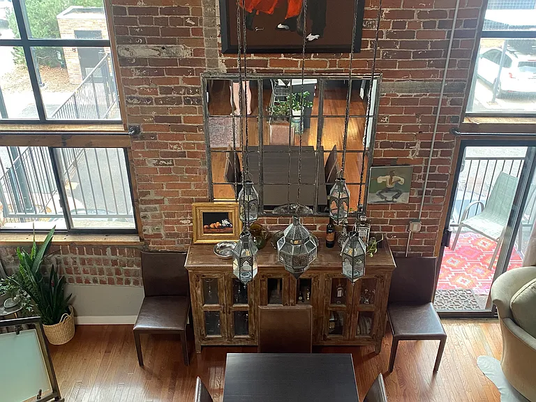 View of the dining room from the loft