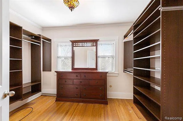 Primary bedroom walk-in closet.