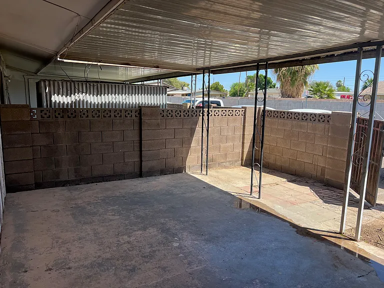 large private covered patio