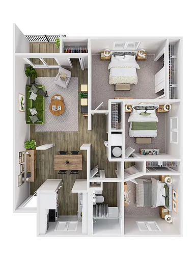 Floor plan Three Bedroom (Renovated)
