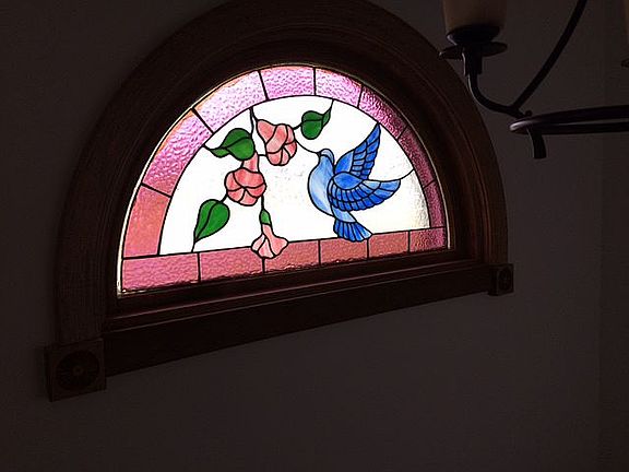 Can change to clear glass. Abovefrontdoor