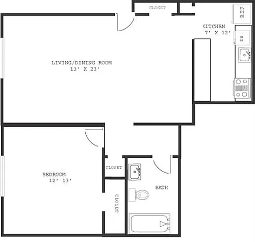 Floor plan 1 Bedroom