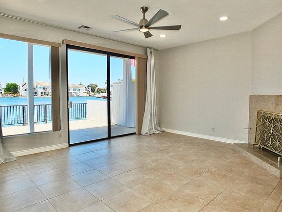 Living room with water view