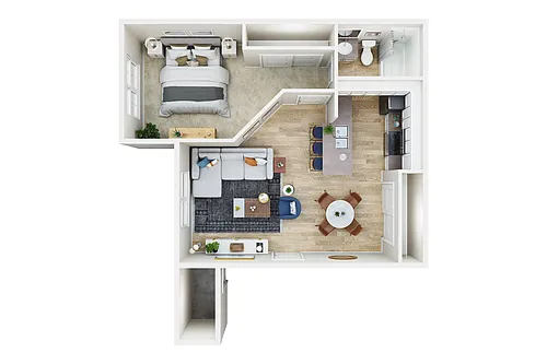 Floor plan One Bedroom One Bathroom