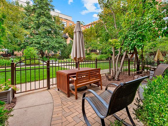 Patio on the first level leading to the front door