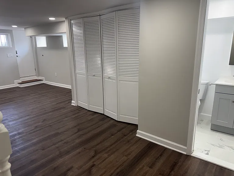 Basement with half bathroom