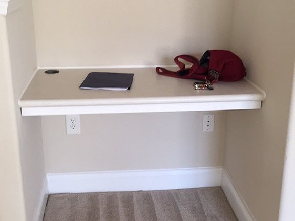 Built-in desk in living room