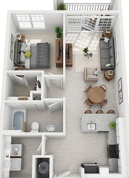 Fountains Matthews - A4 - 1 Beds - 1 Baths - 712 Sq. ft.