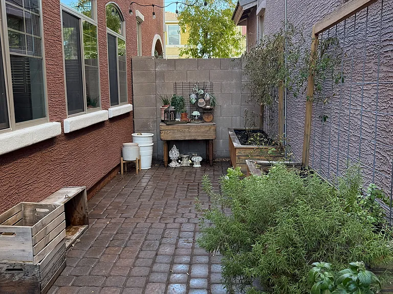 Private, low-maintenance backyard perfect for relaxing or entertaining.