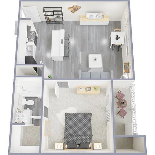 Floor plan 1 Bed 1 Bath Small