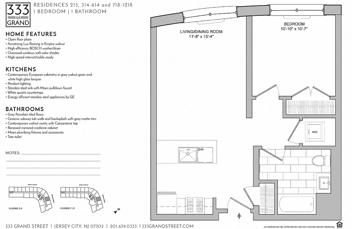 Floor plan 333 GRAND - 1 BEDROOM FLOOR PLAN AJ