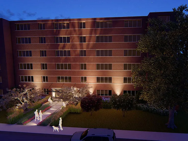 Whispering Oaks Exterior rendering at night