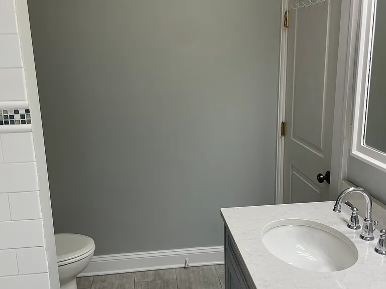 Bathroom with double vanity.