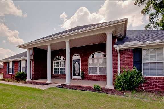 Southern covered front porch