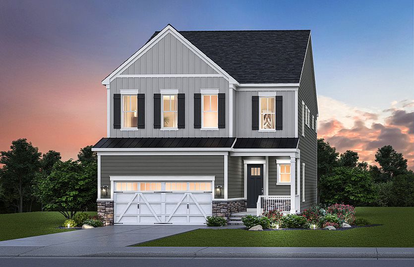 Wincrest Exterior Rendering - Elevation 1 at Mason Park in Fairfax, VA.