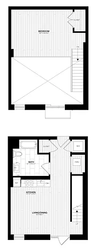 Floor plan 1 Bed/1 Bath JR Loft-B1-G