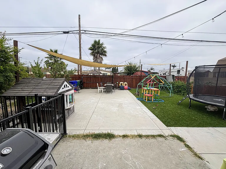 Fenced back yard