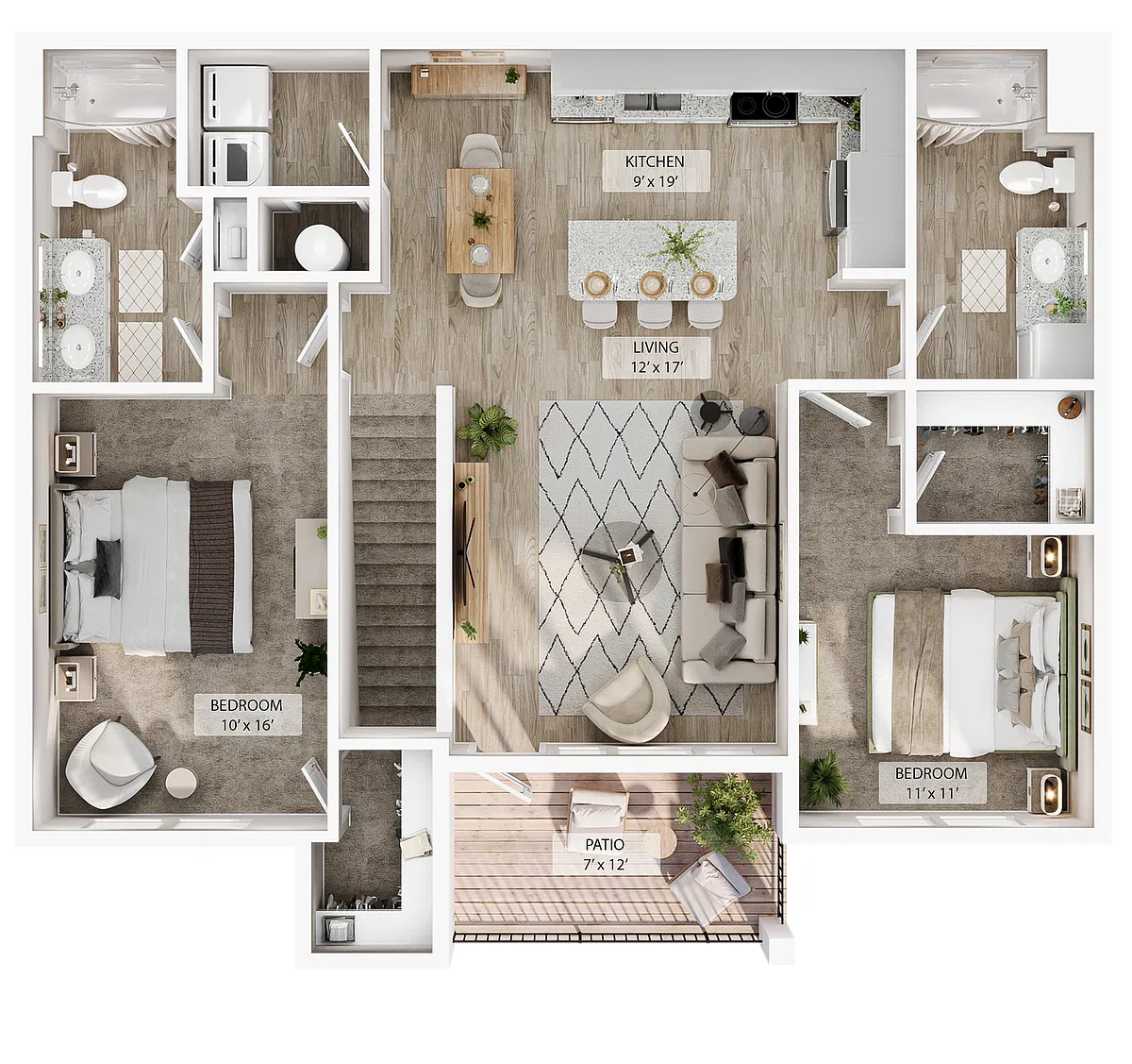 Floor plan 2 BR Grand Overlook