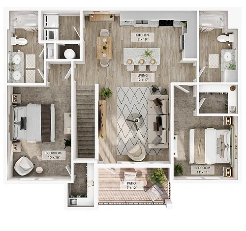 Floor plan 2 BR Grand Overlook