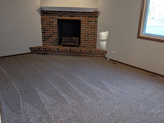 Cozy family room with electronic fireplace