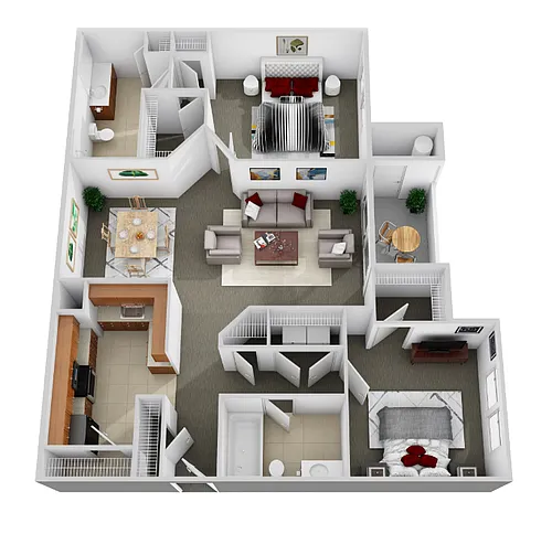 Floor plan Renovated 2 Bedroom Style A