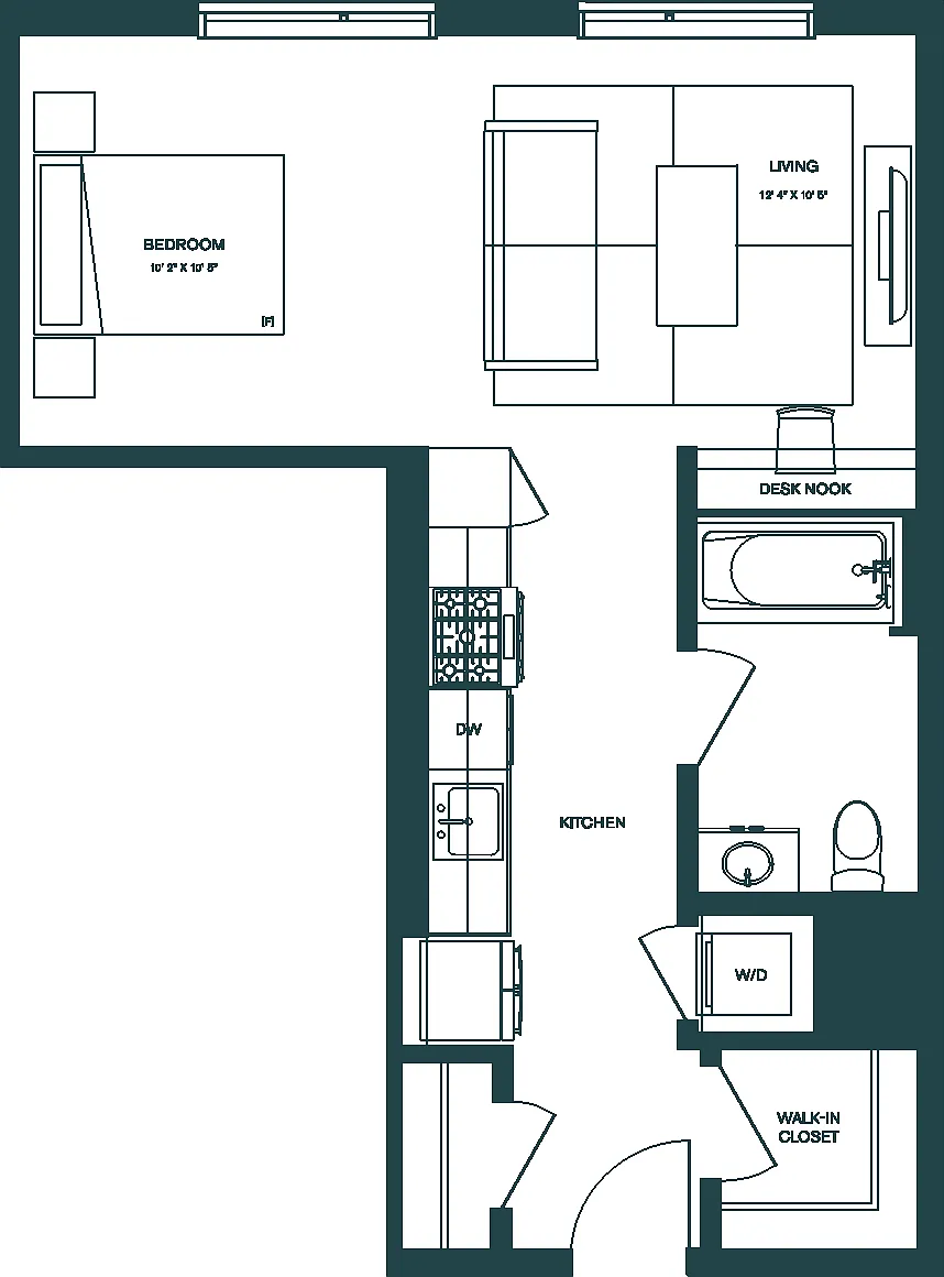 Floor plan Studio ADA-A2.1