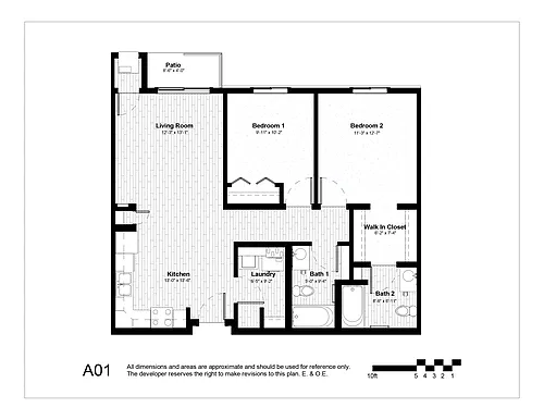 Floor plan Two Bedroom Two Bath