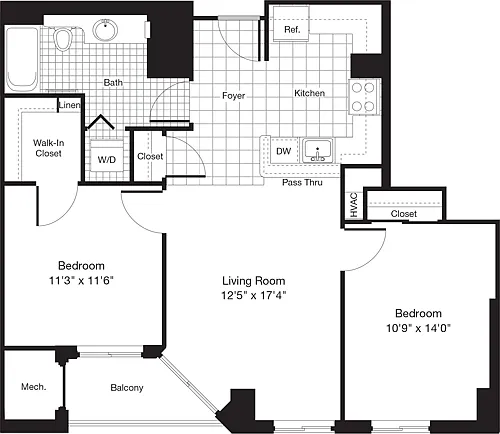Floor plan 2 Bedrooms V