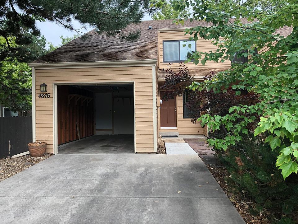 Front door, single car garage, off-street parking.