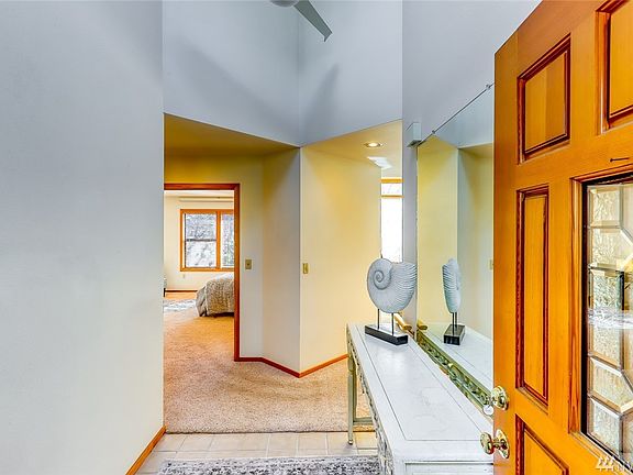 Vaulted ceilings, skylights offer warm welcome.
