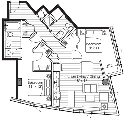 Floor plan 2X2 F