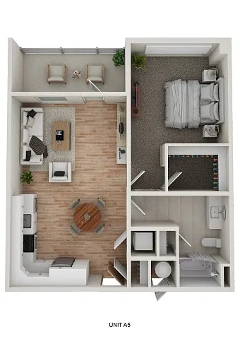 Floor plan A5 - Lucienne - 1 Bedroom